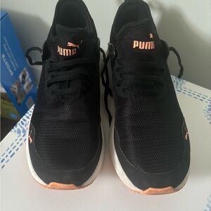 Puma Black Sneakers with Pink Highlights